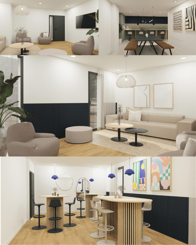 Ed Promotion Promoteur Rennes VISUEL VUE DU DESSUS ESPACE CAFETERIA 1